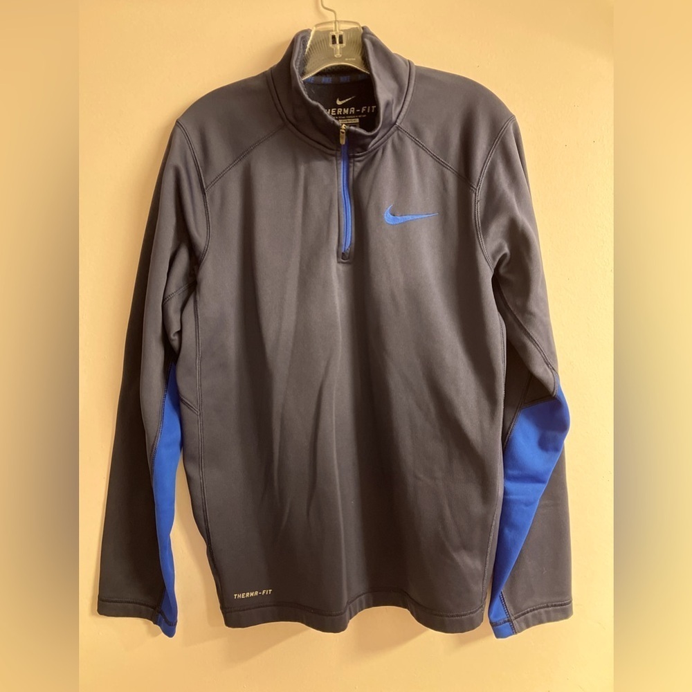Nike Therma-Fit Men’s Pullover, Small, Navy Blue, Quarter Zipper
